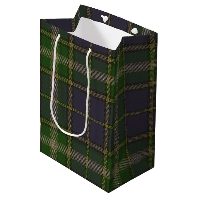 MacManus Tartan Mittlere Geschenktüte (Vorderseite Schrägansicht)