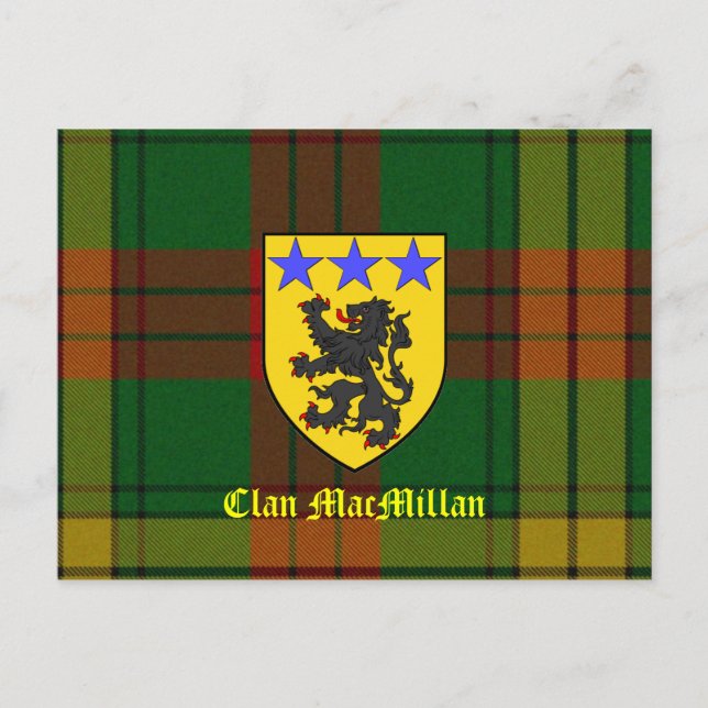MacMillan Tartan-Wappen Postkarte (Vorderseite)
