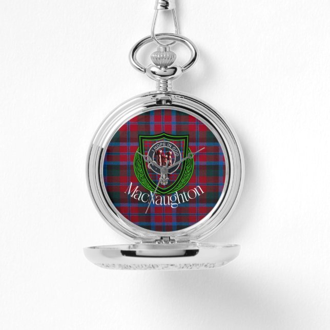 MacNaughton Scottish Clan Tartan & Crest Armbanduhr (Vorderseite)