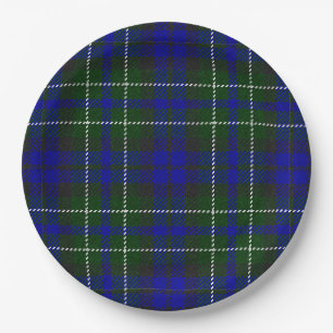 Macneil Colonsay tartan blue green kariert Pappteller