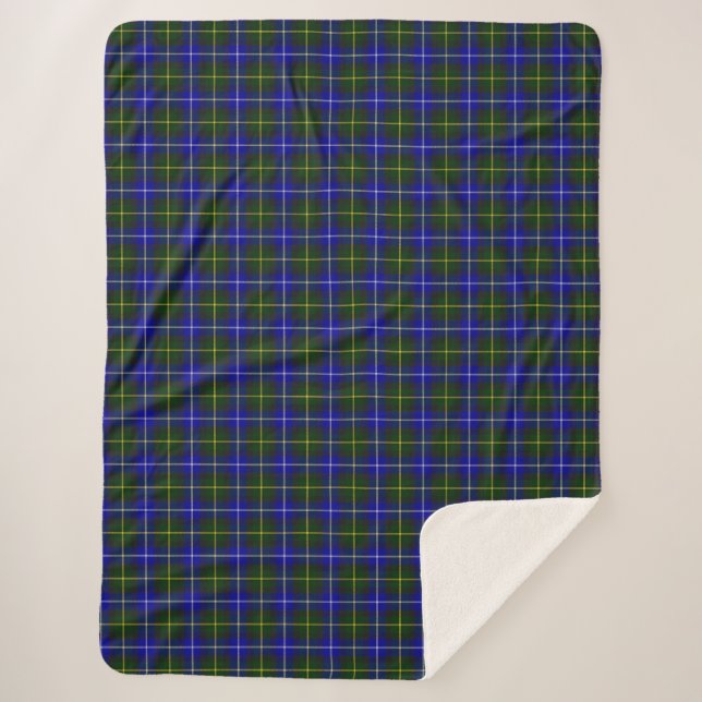 Macneil von Barra tartan blau kariert Sherpadecke (Vorderseite)