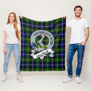 MacNeill von Barra Modernes Clan Abzeichen Tartan  Fleecedecke