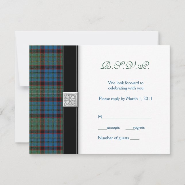 MacNicol Hunting Tartan Celtic Response Card RSVP Karte (Vorderseite)