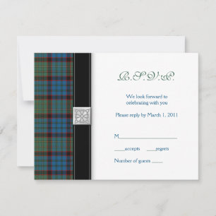 MacNicol Hunting Tartan Celtic Response Card RSVP Karte