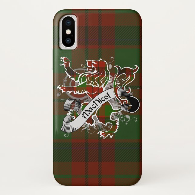 MacNicol Tartan Lion Case-Mate iPhone Hülle (Rückseite)
