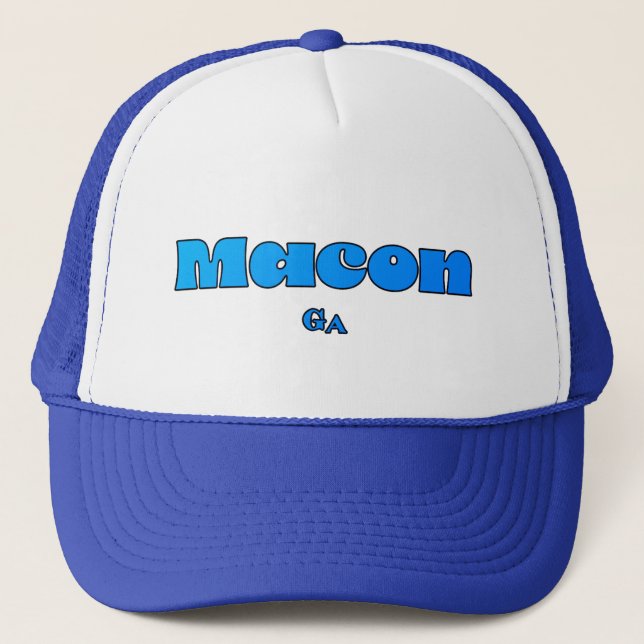 Macon GA blue Trucker Hat Truckerkappe (Vorderseite)