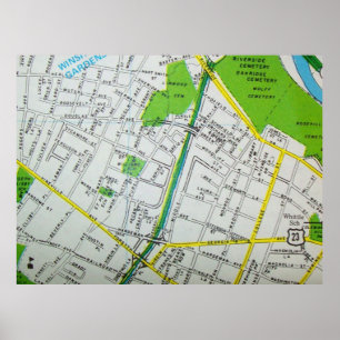 Macon, GA Vintag Map Poster