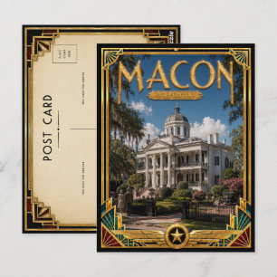 Macon Georgia Vintage Art Deco Golden Age Postkarte