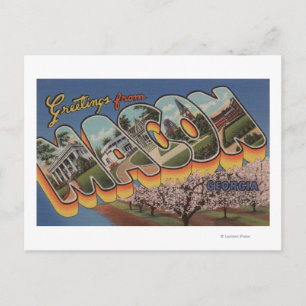 Macon, GeorgienGroße BuchstabenszenenMacon, GA Postkarte