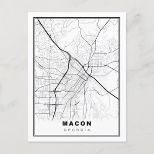 Macon Map Postkarte