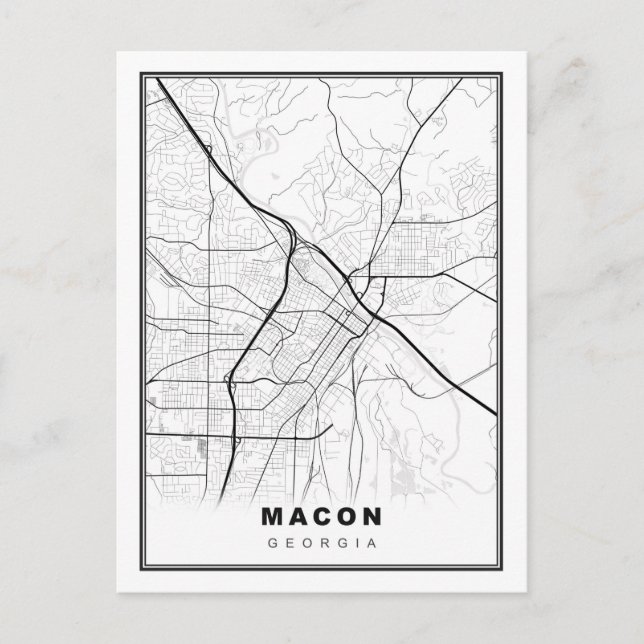 Macon Map Postkarte (Vorderseite)