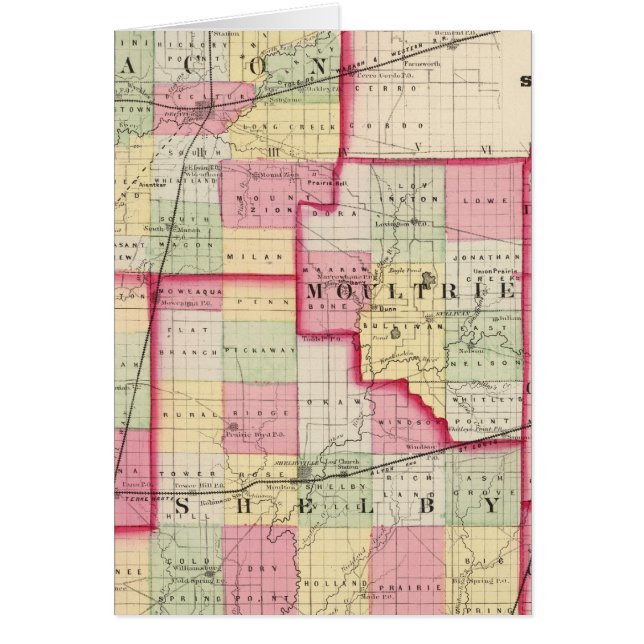 Macon, Moultrie, Shelby-Landkreis (Vorne)