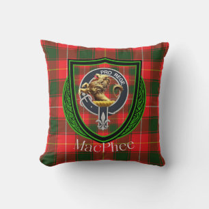 MacPhee schottischer Clan Tartan & Wappen Kissen