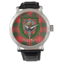 MacPhee Scottish Clan Tartan & Crest Armbanduhr