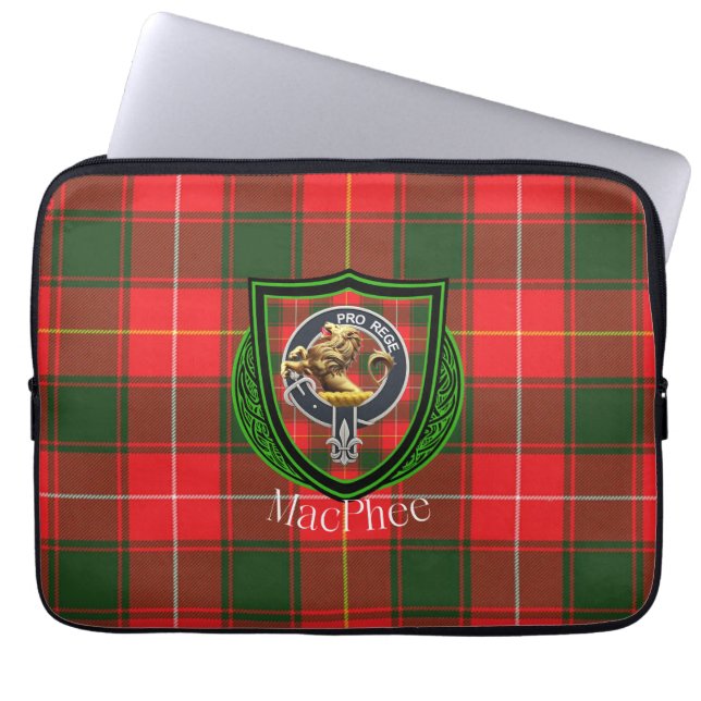 MacPhee Scottish Clan Tartan & Crest Laptopschutzhülle (Vorderseite)