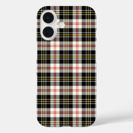 MacPherson Clan Black and White Dress Tartan iPhone 16 Hülle