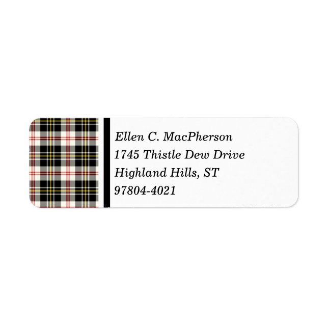 MacPherson Clan Black and White Scottish Tartan (Vorne)