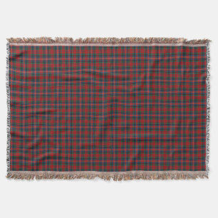 MacPherson Clan Red und Royal Blue Tartan Decke