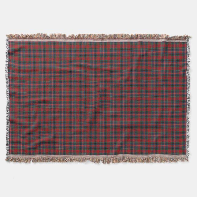 MacPherson Clan Red und Royal Blue Tartan Decke (Vorderseite)
