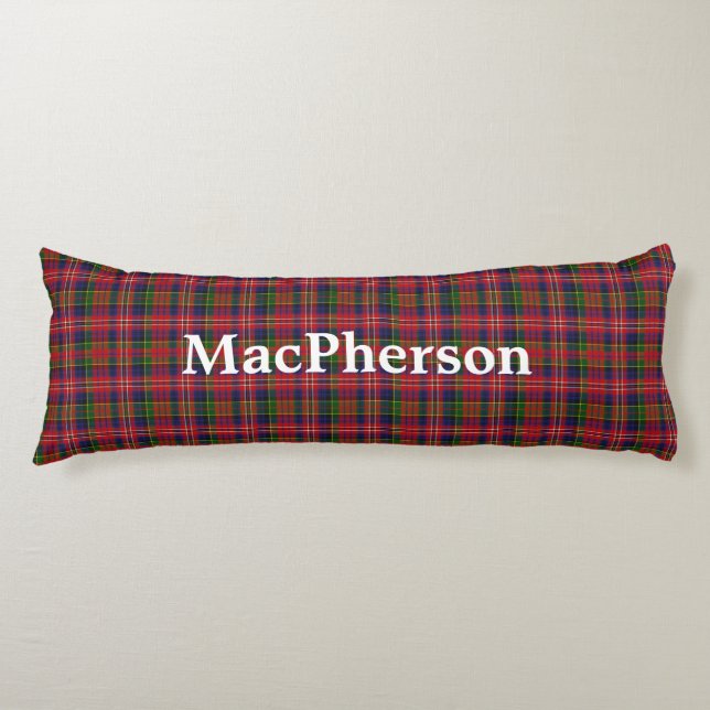 MacPherson Clan Tartan Kariert Body Pillow Seitenschläferkissen (Vorderseite)