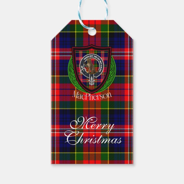 MacPherson-Schottischer-Clan-Tartan & Wappen Geschenkanhänger (Vorderseite)