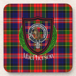 MacPherson-Schottischer-Clan-Tartan & -Wappen Getränkeuntersetzer