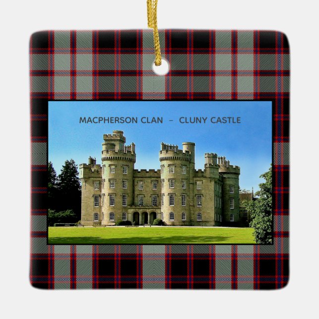 Macpherson Scottish Clan Cluny Castle Xmas Keramikornament (Vorderseite)