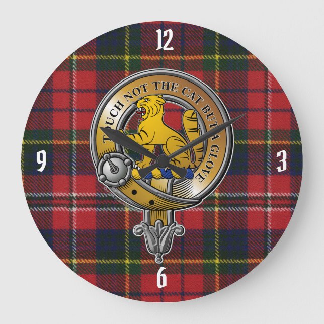 MacPherson Tartan & Abzeichen Große Wanduhr (Vorderseite)
