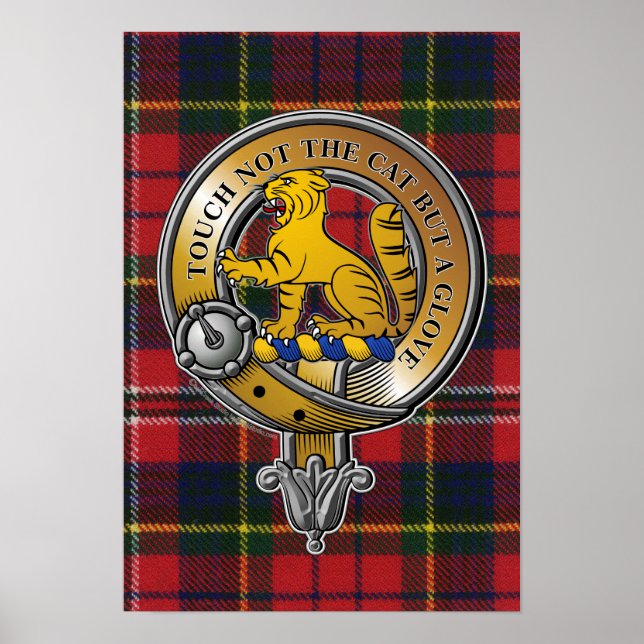 MacPherson Tartan & Abzeichen Poster (Vorne)