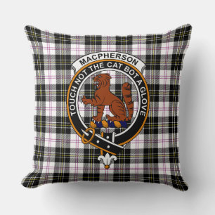 MacPherson-Tartan, Clan-Abzeichen und Motto-Kissen Kissen