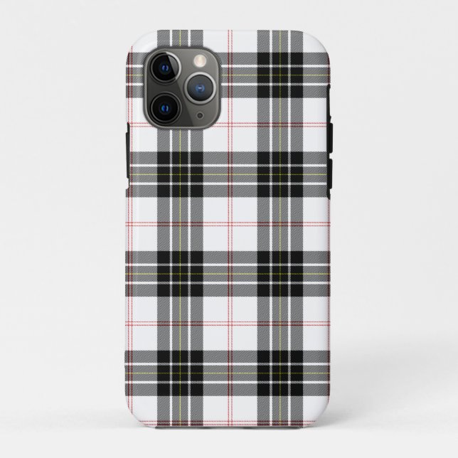 MacPherson Tartan Schwarz-weiß kariert Case-Mate iPhone Hülle (Rückseite)