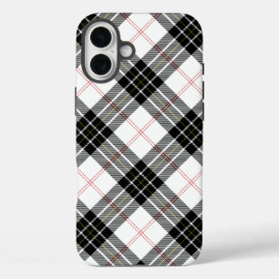 MacPherson Tartan Schwarz-weiß kariert iPhone 16 Plus Hülle