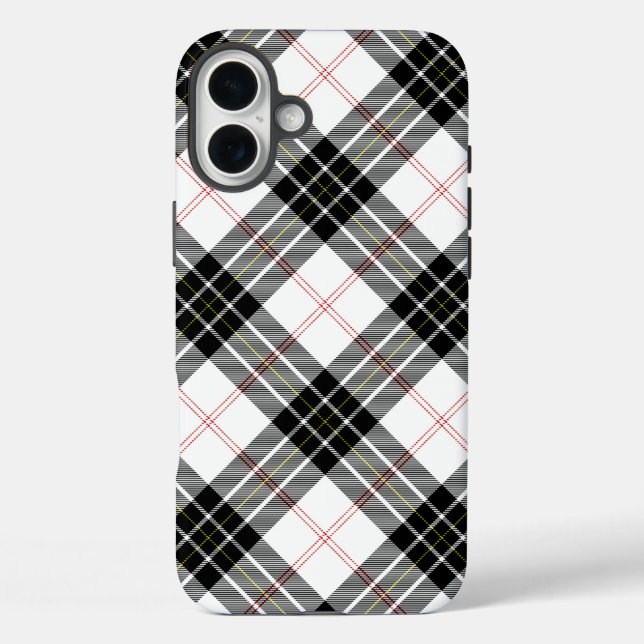 MacPherson Tartan Schwarz-weiß kariert Case-Mate iPhone Hülle (Rückseite)