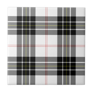 MacPherson Tartan Schwarz-weiß kariert Fliese