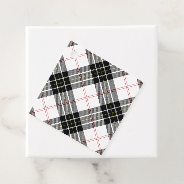 MacPherson Tartan Schwarz-weiß kariert Geschenkanhänger (Beispiel)