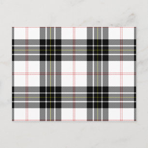 MacPherson Tartan Schwarz-weiß kariert Postkarte