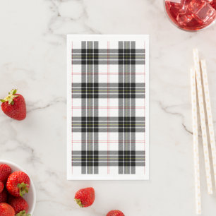 MacPherson Tartan Schwarz-weiß kariert Serviette