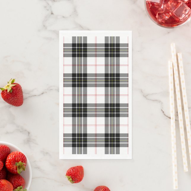 MacPherson Tartan Schwarz-weiß kariert Serviette (Beispiel)