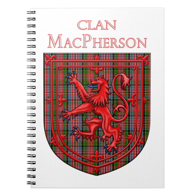MacPherson Tartan Scottish Kariert Lion Rampant Notizblock (Vorderseite)