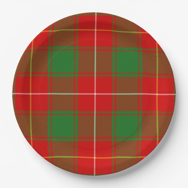 MacPhie Macfie Scottish Clan Tartan Kariert Pappteller (Vorderseite)