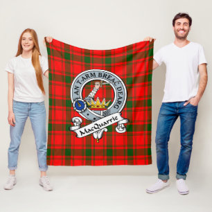 MacQuarrie Modernes Clan Abzeichen Tartan Kariert Fleecedecke