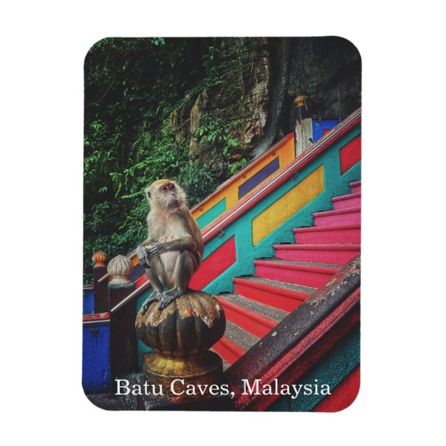 Macque Monkey at Batu Caves, Malaysia Travel Magnet (Vertikal)