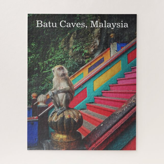 Macque Monkey at Batu Caves, Malaysia Travel Puzzle (Vertikal)