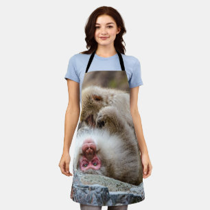 Macque Monkey, der das gute Leben genießt Schürze