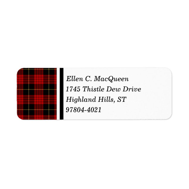 MacQueen Clan Black und Red Scottish Tartan (Vorne)