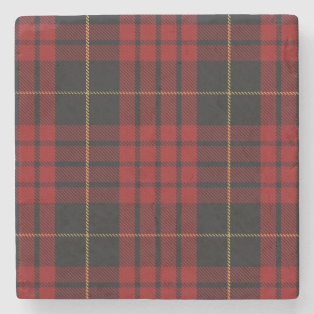MacQueen Clan Tartan Kariert Stone Untersetzer (Vorderseite)