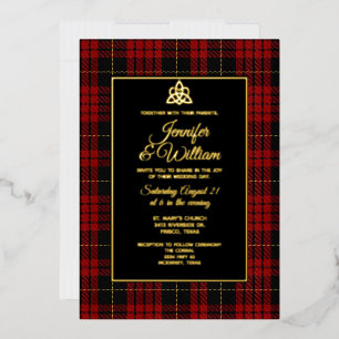 MacQueen Clan Tartan Plaid Hochzeit Folieneinladung