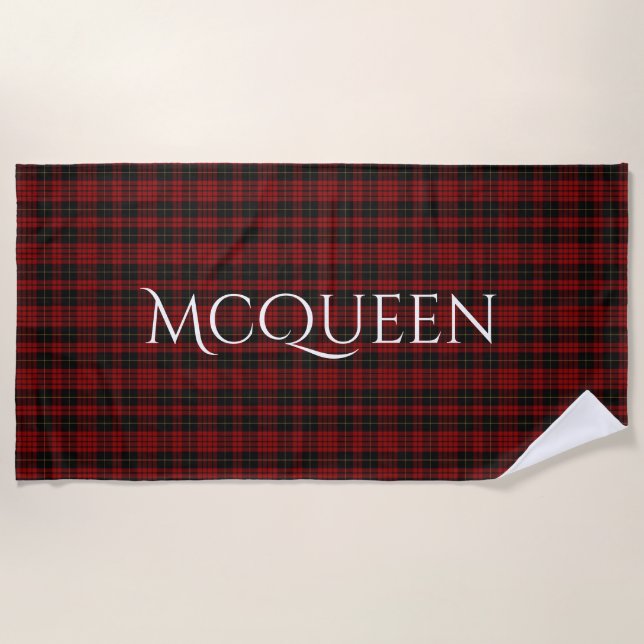 MacQueen Tartan Kariert Beach Handtuch (Vorderseite)