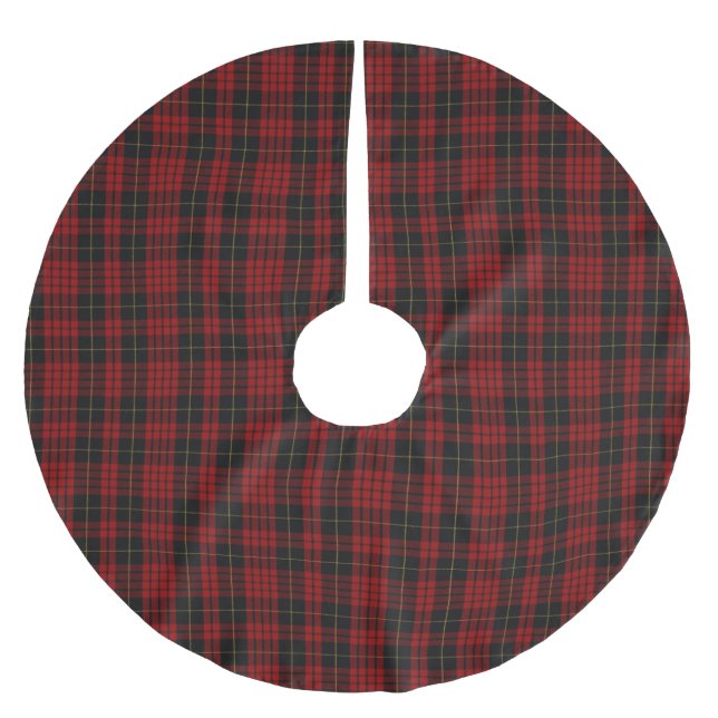 MacQueen Tartan Kariert Tree Skirt Polyester Weihnachtsbaumdecke (Vorderseite)