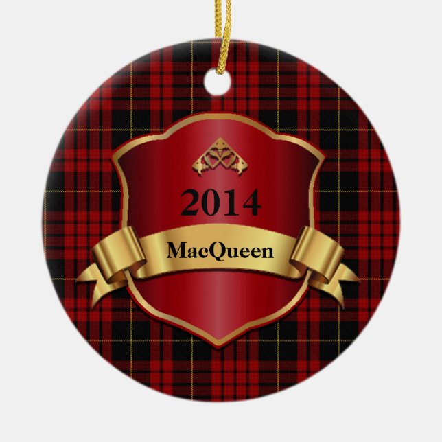 MacQueen Tartan Karierte benutzerdefinierte Verzie Keramik Ornament (Vorne)